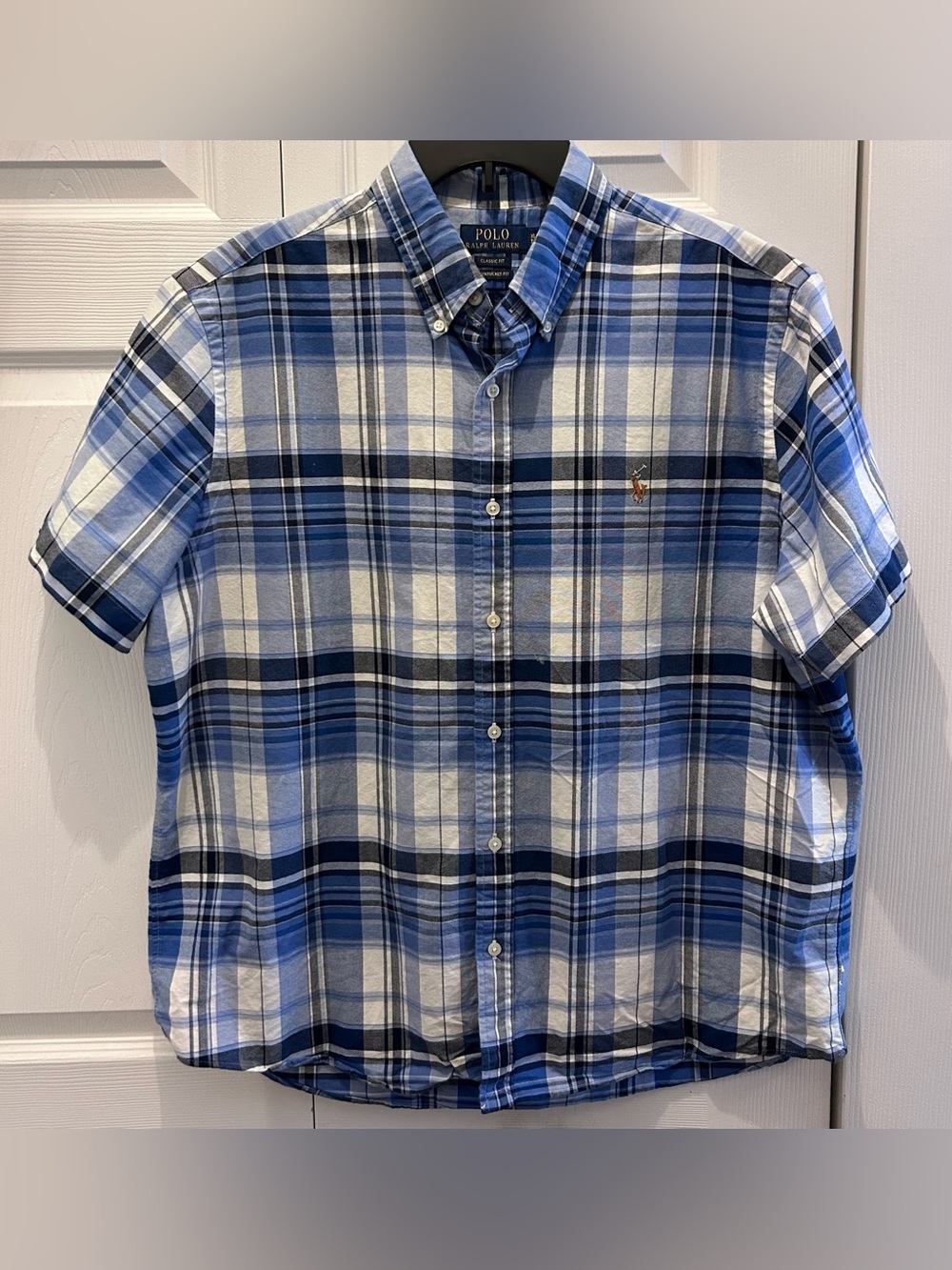Polo Ralph Lauren Classic Fit Plaid Short-sleeve Button-down Shirt - Size XL